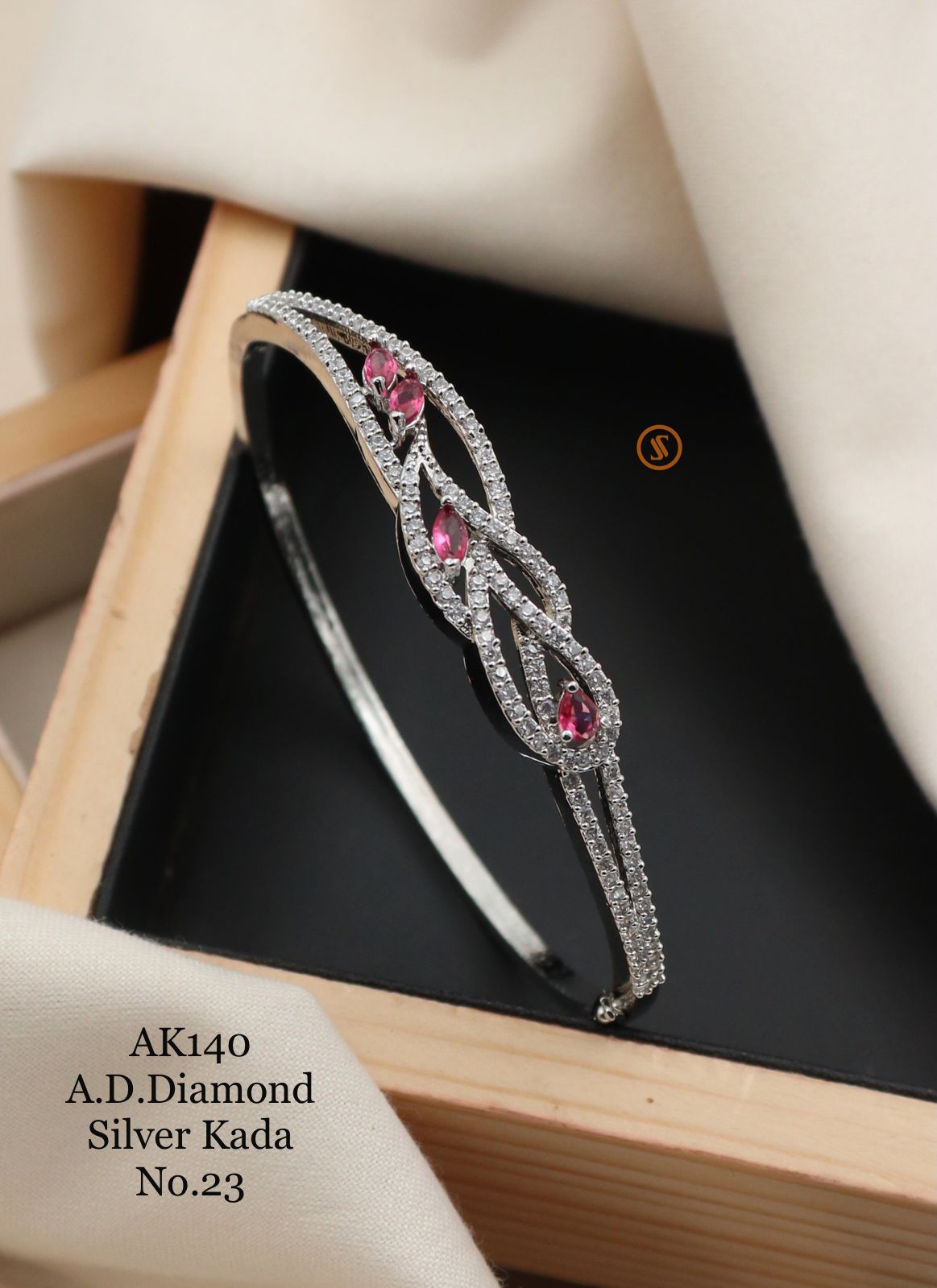 Ad Diamond 4 Designer Rose Gold Kada Catalog
